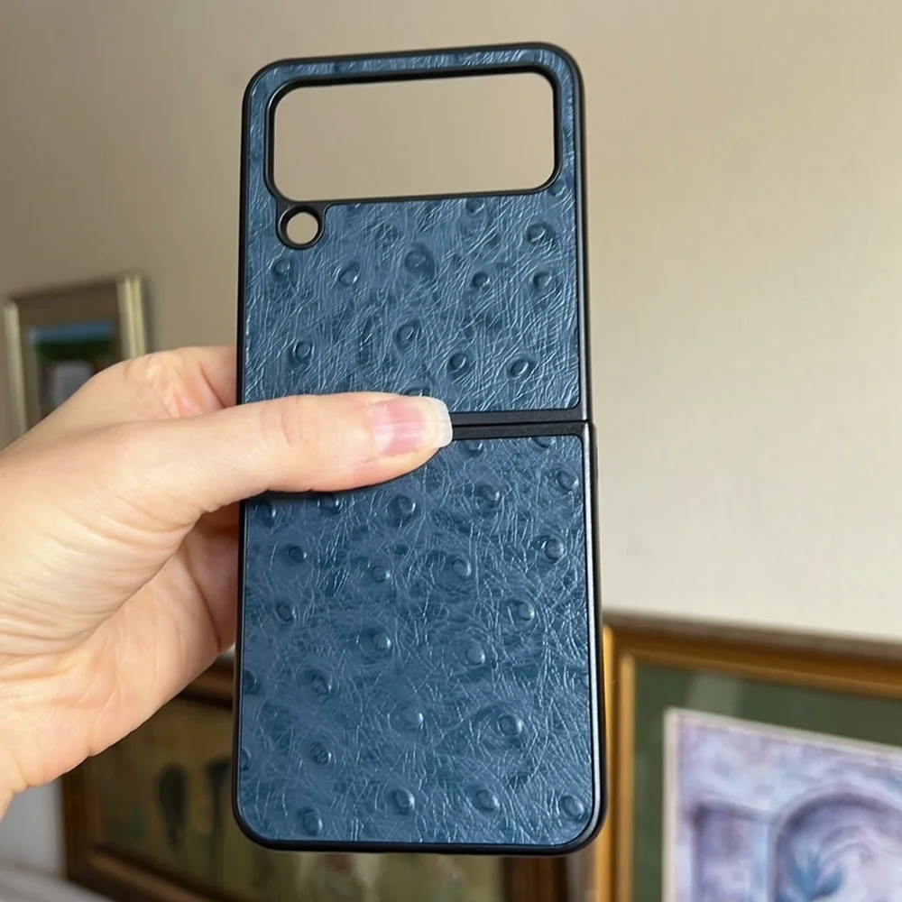 For Samsung galaxy z flip 4 5G phone case genuine leather